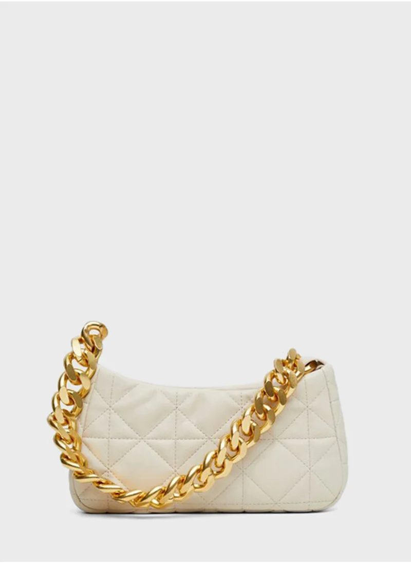 مانجو Quilted Chain Shoulder Strap