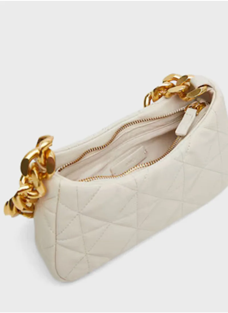 MANGO Quilted Chain Shoulder Strap