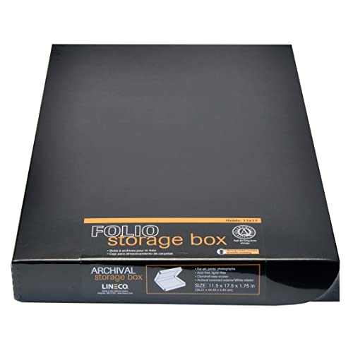 Lineco Clamshell Archival Folio Storage Box 11x17 Inch Size, Black Color Custom LIN-717-1117 - Image 1