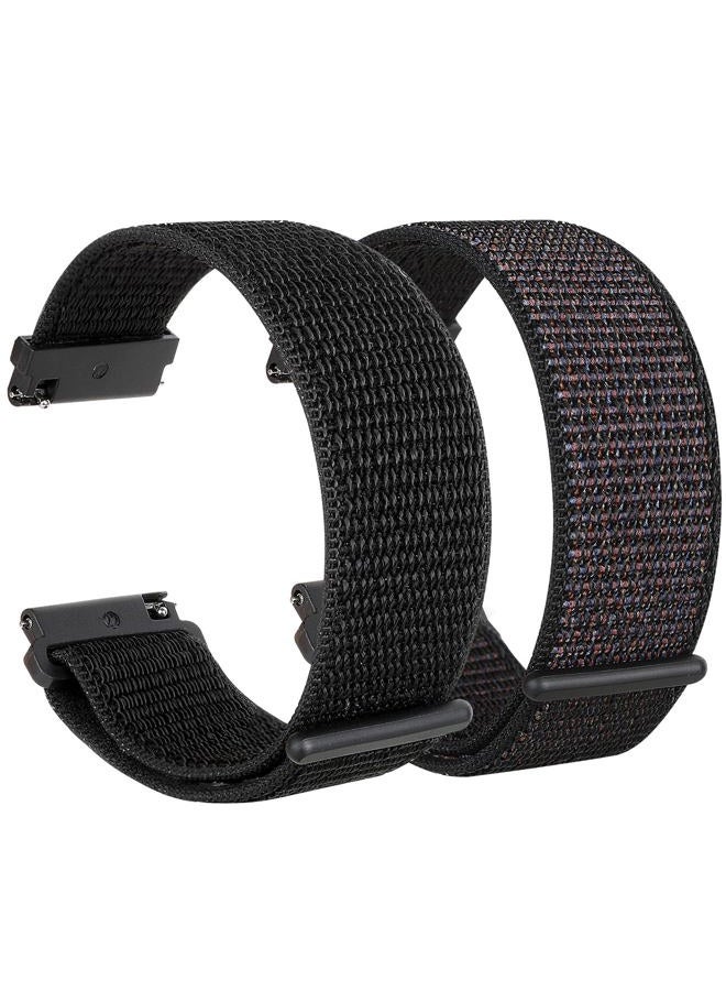 Parsonver Smart Watch Bands, Watch Bands for Men Women, 22mm watch Straps, Nylon Replacement watch Straps Compatible with Smart Watch fitness tracker Watch Sports Watch for Men Women, Black+Black Sand - Image 1