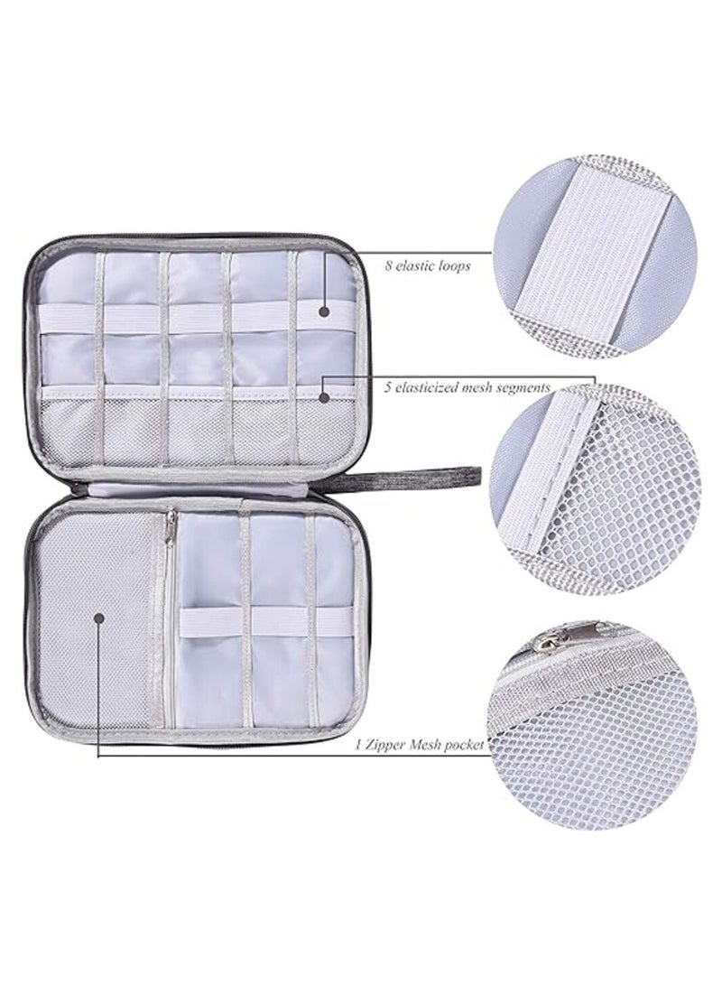 MORANO Travel Cable Organizer Bag, Electronic Accessories Storage, Portable Waterproof Double Layer Cable Organizer Bag - Image 4
