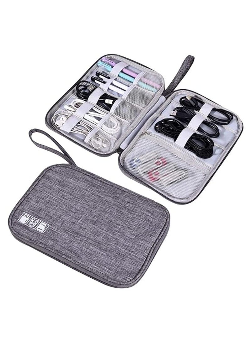 MORANO Travel Cable Organizer Bag, Electronic Accessories Storage, Portable Waterproof Double Layer Cable Organizer Bag - Image 1
