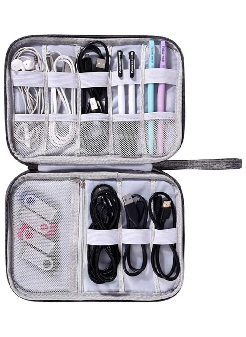 MORANO Travel Cable Organizer Bag, Electronic Accessories Storage, Portable Waterproof Double Layer Cable Organizer Bag - Image 5