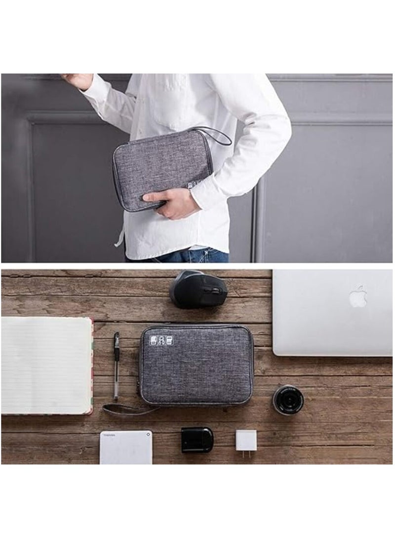 MORANO Travel Cable Organizer Bag, Electronic Accessories Storage, Portable Waterproof Double Layer Cable Organizer Bag - Image 3