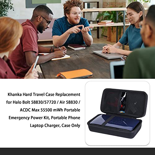 khanka Hard Travel Case Replacement for Halo Bolt 58830/57720 / Air 58830 / ACDC Max 55500 mWh Portable Emergency Power Kit, Portable Phone Laptop Charger, Case Only (Black) - Image 3