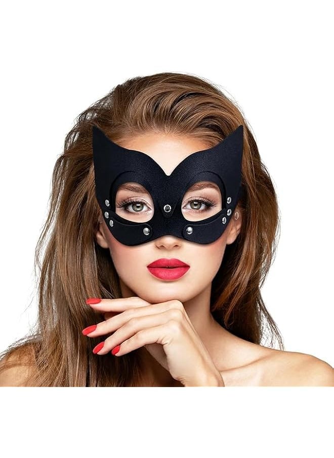 The Bros Catwoman Mask, Cat Woman Face Mask, Leatherface Mask Catwoman Accessories for Women Adult for Masquerade Halloween Carnival Costume Party Cosplay 