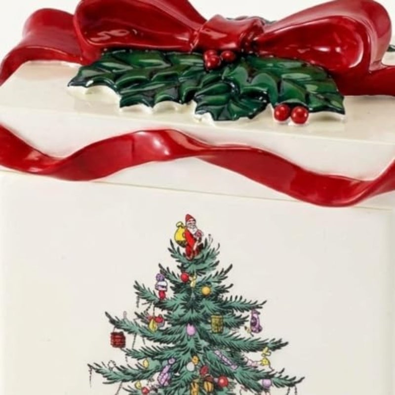 - Covered Jar, Guest Bathroom Essentials, Holiday Home Decor Christmas Tree Collection - Image 4
