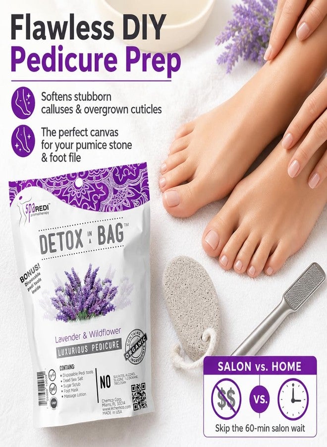SPA REDI Detox Pedicure Foot Soak - Lavender Foot Soak for Callus Softening & Foot Fatigue Relief | Pre-Portioned TSA-Friendly Pack | DIY Pedicure Prep | Made in USA | 3.84 oz - Image 4