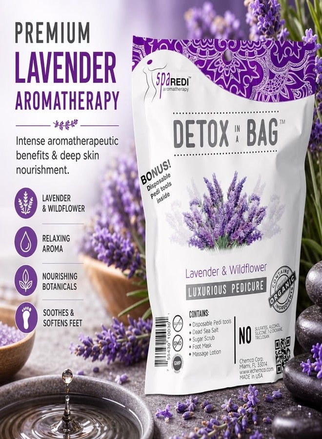 SPA REDI Detox Pedicure Foot Soak - Lavender Foot Soak for Callus Softening & Foot Fatigue Relief | Pre-Portioned TSA-Friendly Pack | DIY Pedicure Prep | Made in USA | 3.84 oz - Image 5