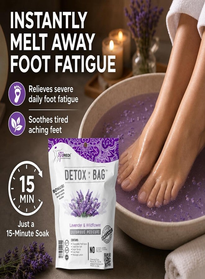 SPA REDI Detox Pedicure Foot Soak - Lavender Foot Soak for Callus Softening & Foot Fatigue Relief | Pre-Portioned TSA-Friendly Pack | DIY Pedicure Prep | Made in USA | 3.84 oz - Image 3