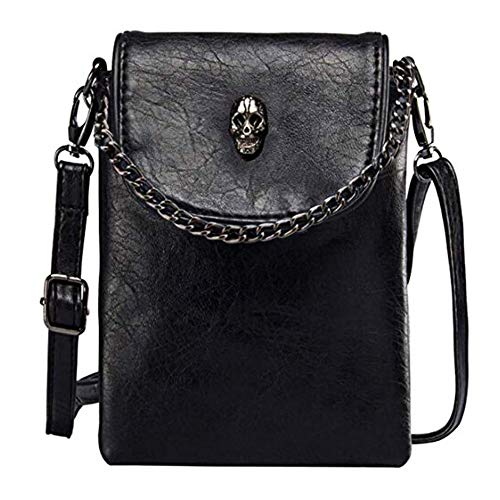 WITERY Small Crossbody Cell Phone Purse Gothic Leather Bag Shoulder Travel Purse - Image 1