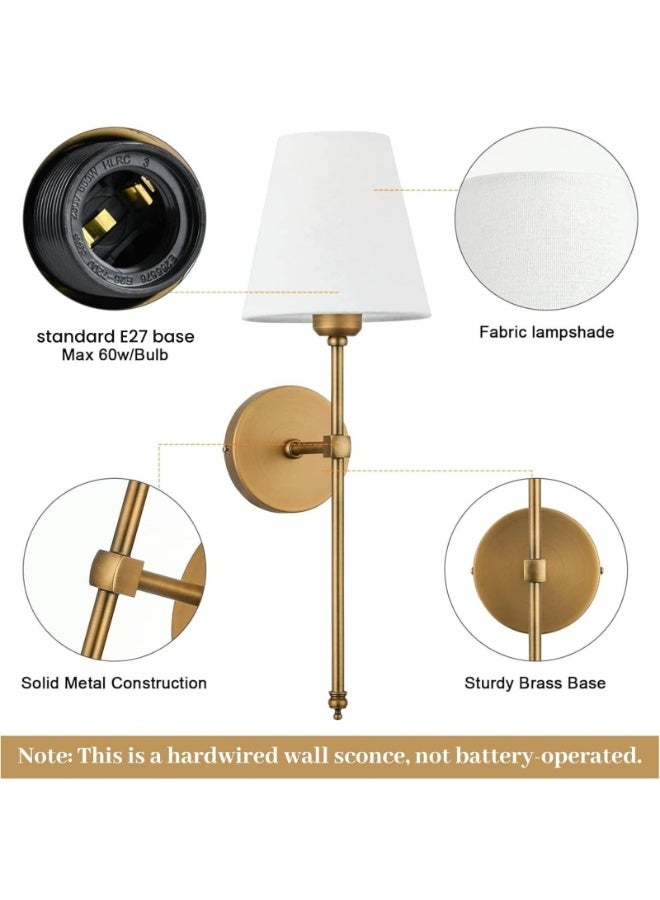 YATAI LIGHTING YATAI Modern LED Wall Light Set of 2, Golden Wall Sconce with E27 RGB Bulb & Remote Control, Dimmable Bedside Wall Lamp for Bedroom, Hallway, Living Room, Restaurant, Home Decor Lighting - Image 4