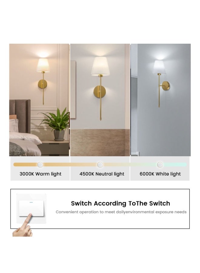 YATAI LIGHTING YATAI Modern LED Wall Light Set of 2, Golden Wall Sconce with E27 RGB Bulb & Remote Control, Dimmable Bedside Wall Lamp for Bedroom, Hallway, Living Room, Restaurant, Home Decor Lighting - Image 5