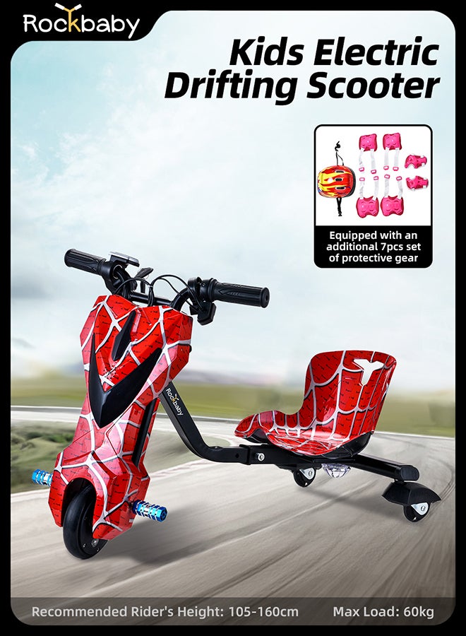 Rockbaby Mini 36V High-Power 360°Children/Adult Electric Drifting Scooter-Adjustable With Bluetooth And Protective Gear 57x44x21cm Red - Image 2