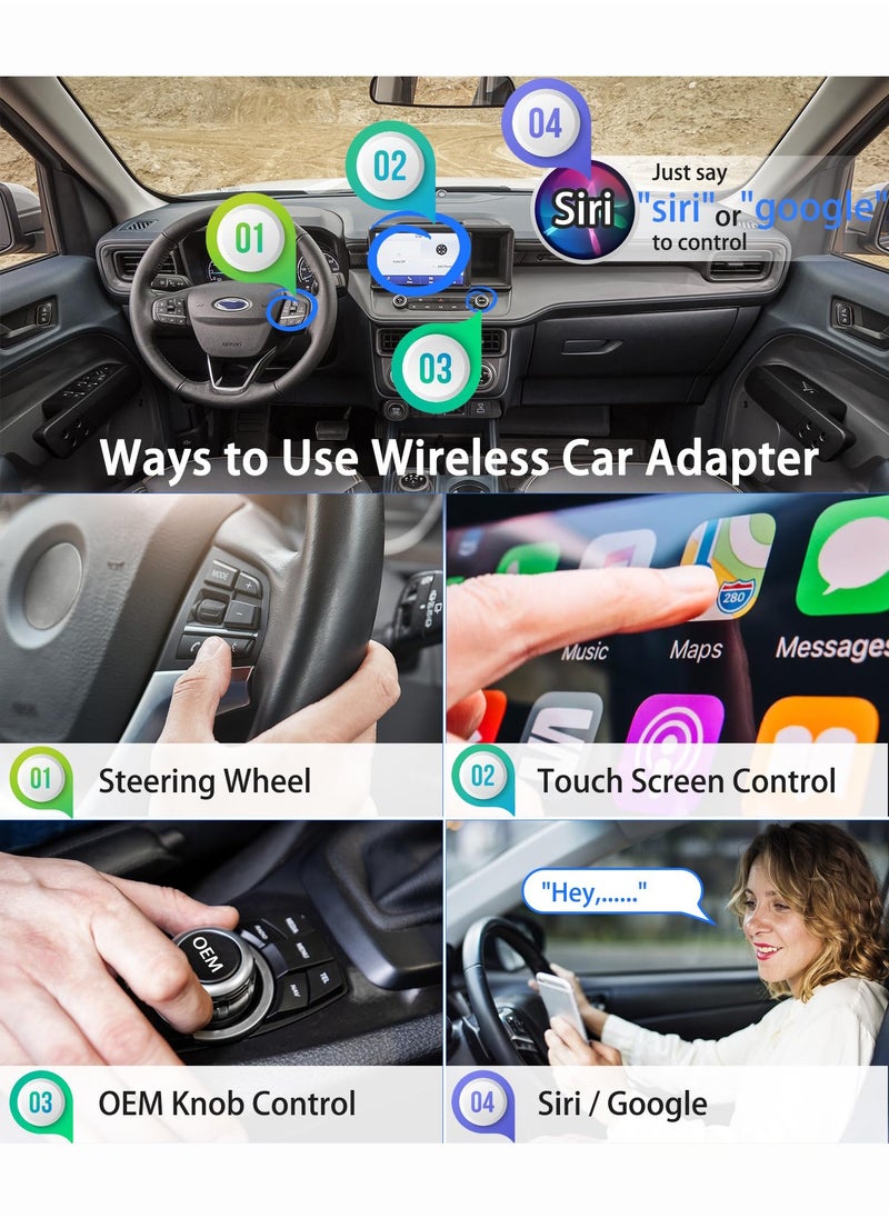 2 in 1 Wireless CarPlay Adapter & Android Auto Adapter, Wireless CarPlay Dongle for OEM Factory Wired Android Auto Cars & CarPlay Cars, USB A&USB C Supports, Auto Connection, Plug & Play, No Lag - pzsku/Z51658EE67D37D882AC57Z/45/_/1721222474/8ca9a561-8aa4-4ff6-95c0-ae4b7be628df