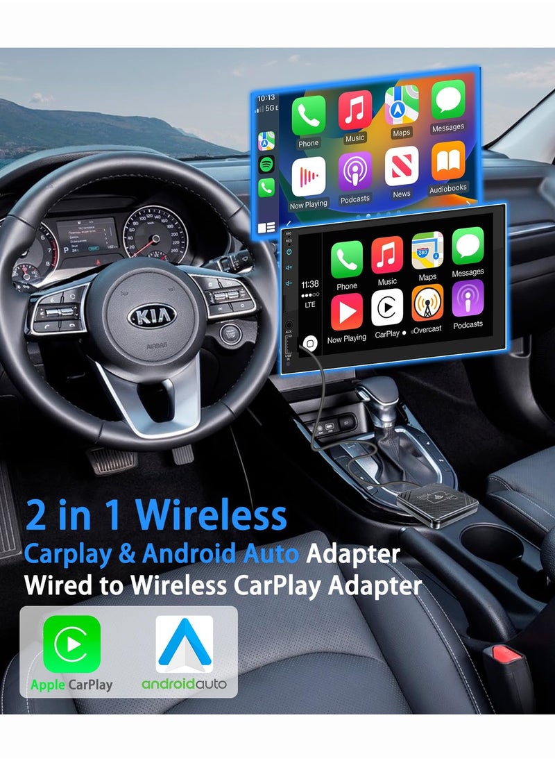 2 in 1 Wireless CarPlay Adapter & Android Auto Adapter, Wireless CarPlay Dongle for OEM Factory Wired Android Auto Cars & CarPlay Cars, USB A&USB C Supports, Auto Connection, Plug & Play, No Lag - pzsku/Z51658EE67D37D882AC57Z/45/_/1721222475/2b7e4a11-b0fa-42f1-853c-c9799120c9b1