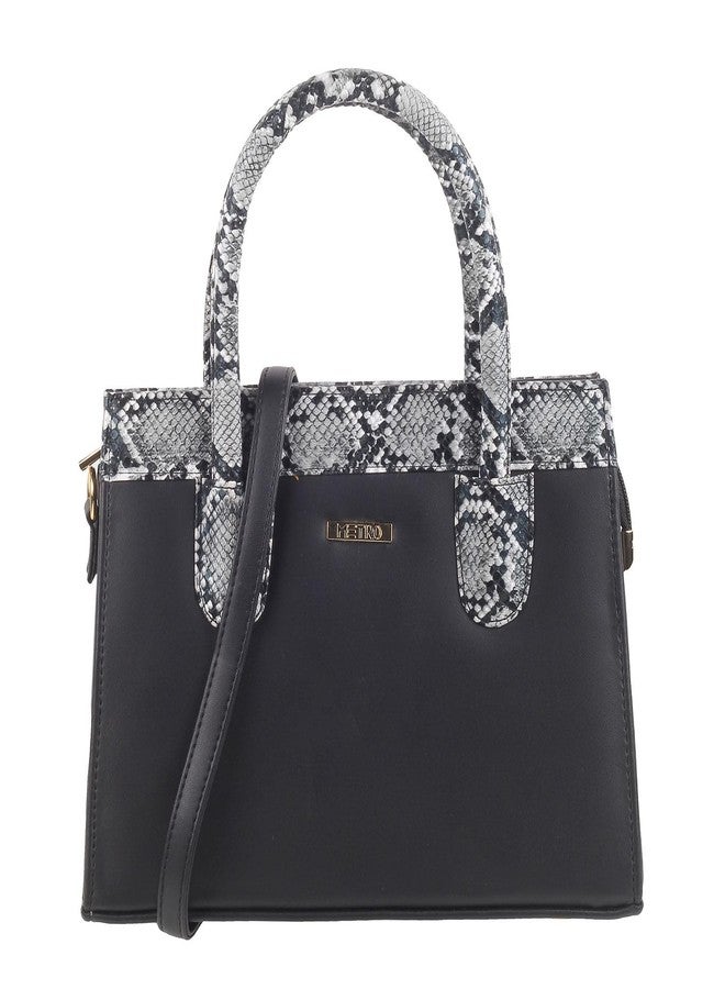 Metro Black Faux Leather Premium Zipper Casual Sling Bag For Women - Image 2