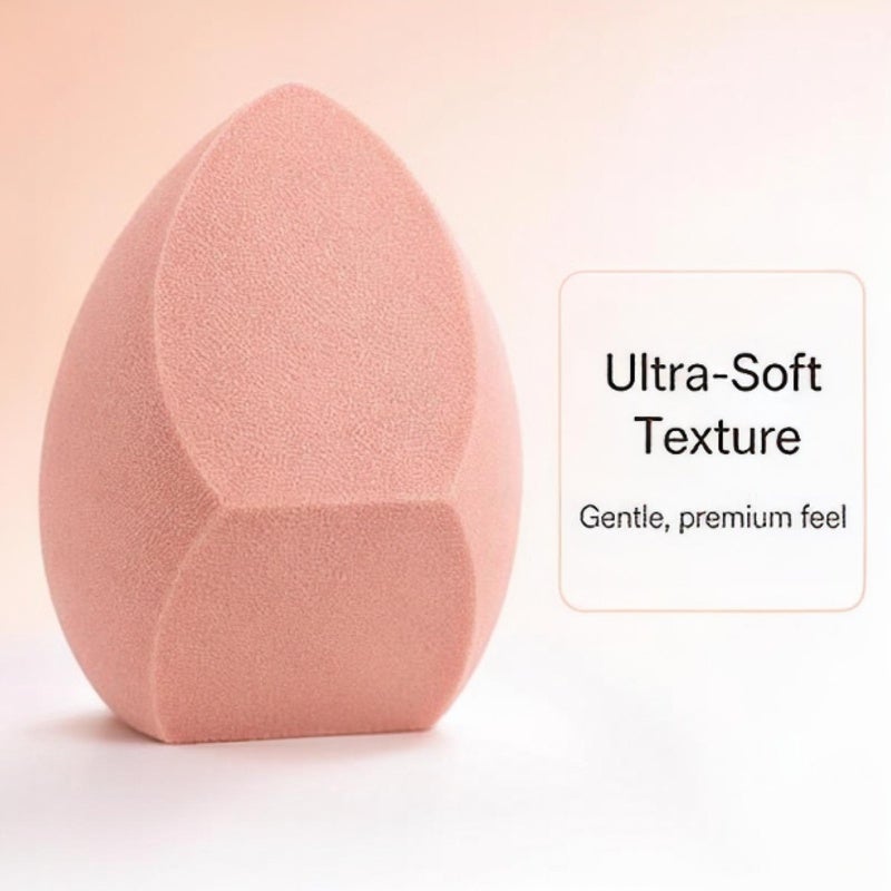 Extra-Large Coverage Makeup Sponge Orange Triple-Cut Shape - Non-Absorbent Surface For Faster Routines - Latex-Free Blending Sponge for Liquid Cream Foundation - Image 4