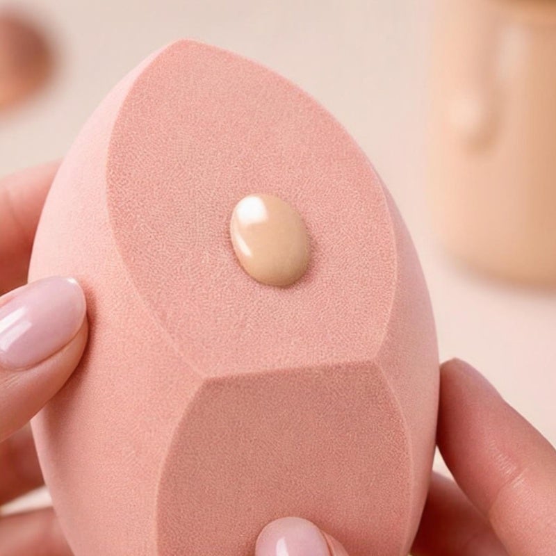 Extra-Large Coverage Makeup Sponge Orange Triple-Cut Shape - Non-Absorbent Surface For Faster Routines - Latex-Free Blending Sponge for Liquid Cream Foundation - Image 3