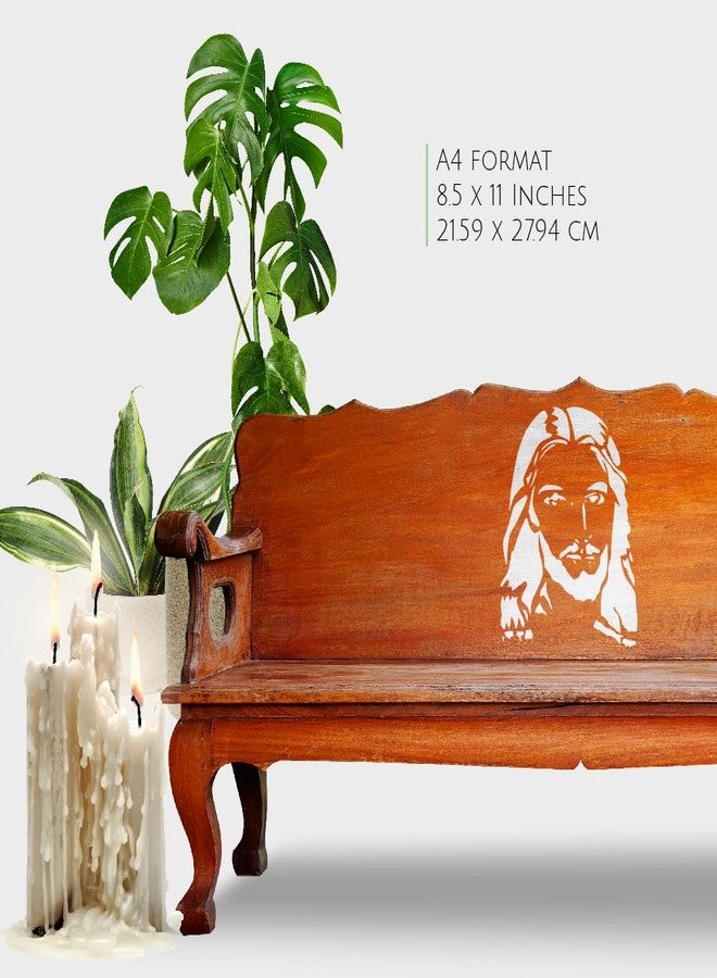 Lionx Jesus Christ Face Stencil 8.5x11 Inch Reusable Christmas Template for DIY Crafts Painting Walls Wood Glass Scrapbooking and Holiday Décor - Image 2