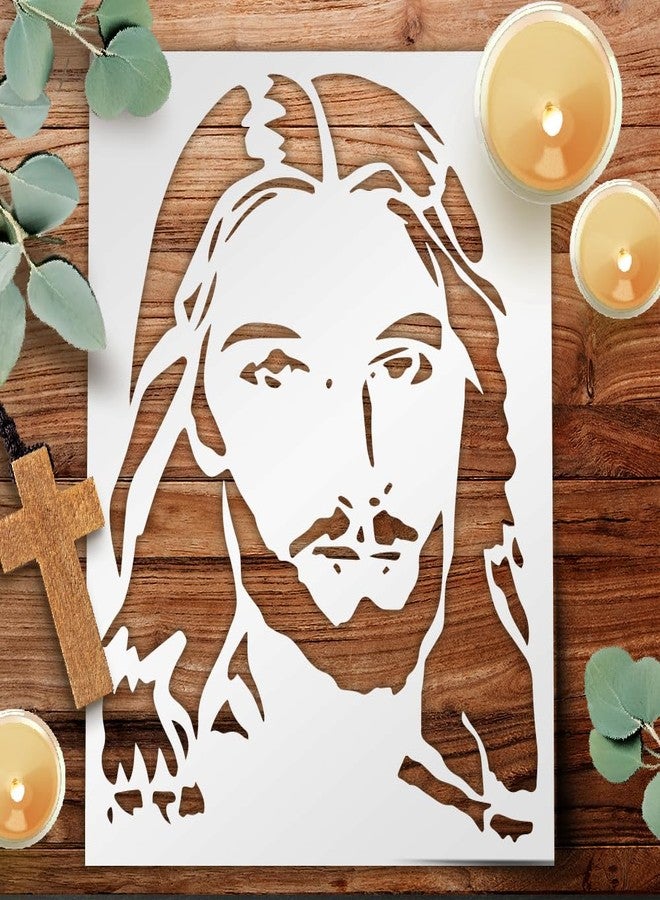Lionx Jesus Christ Face Stencil 8.5x11 Inch Reusable Christmas Template for DIY Crafts Painting Walls Wood Glass Scrapbooking and Holiday Décor - Image 1