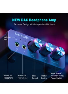 Fosi Audio K5 PRO USB Gaming DAC With Microphone Headphone Amplifier Mini Audio DAC for PS5 Desktop Powered Active Speakers  - Image 4