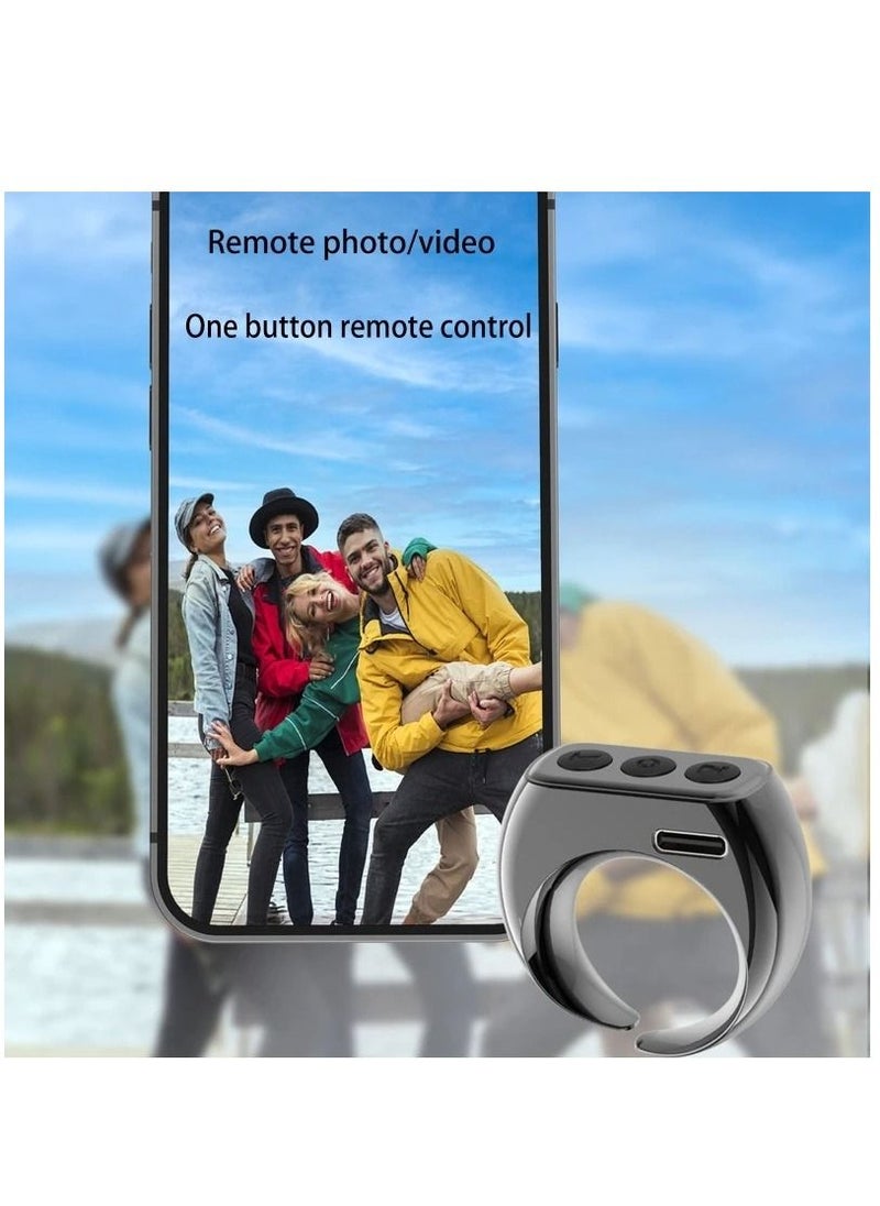 Generic - Multifunctional Remote Control Ring Mobile Phone Bluetooth-compatible Fingertip Flipping Device Mini Video Controller - Image 1