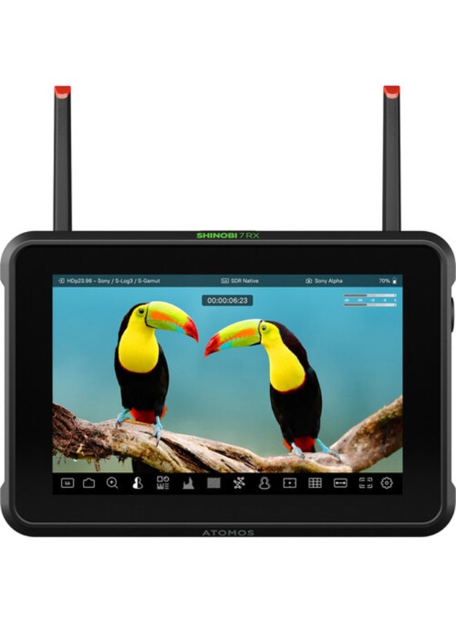 Atomos Shinobi 7 RX 7" HDMI/SDI HDR On-Camera Monitor Wireless Receiver - Image 1