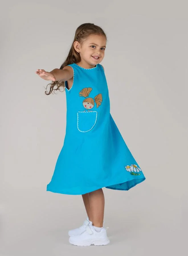 جاست نيتشر فستان زهري مع حافة مكشكشة