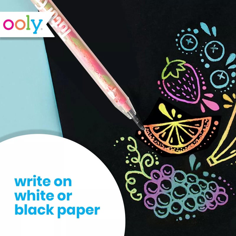 Ooly مجموعة أقلام جيل عطرية توتي فريتي تتغير ألوانها - 6 أقلام بقطر 1.00 مم، تتغير الألوان أثناء الكتابة، أقلام للأطفال، البالغين، الفنون واللوازم المكتبية - Image 5