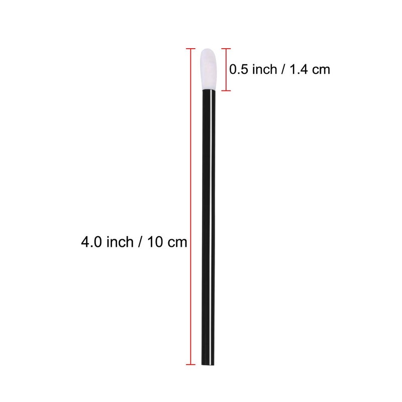 EVERMARKET(TM) 500 Pieces Disposable Lip Brushes Lipstick Gloss Wands Applicator Makeup Tool Kits, Black - Image 2