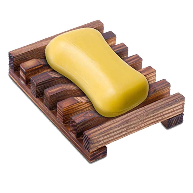 Smiledrive Soap Saver Holder Wooden Dish for Bathroom Kitchen Sink Teak Wood - Brown (1, Pack of 1) - Image 1