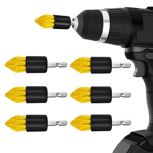 Holikme 6 Piece Drill Brush with Multi-Purpose & Grout Head,Crevice Cleaning Brush，3/4”W Drill Brush Attachment Set, Detailing Brushes for Home/Kitchen/Bathroom/Grout/Tile/Shower/Tub - Image 1