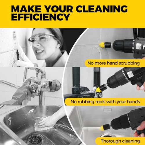 Holikme 6 Piece Drill Brush with Multi-Purpose & Grout Head,Crevice Cleaning Brush，3/4”W Drill Brush Attachment Set, Detailing Brushes for Home/Kitchen/Bathroom/Grout/Tile/Shower/Tub - Image 2