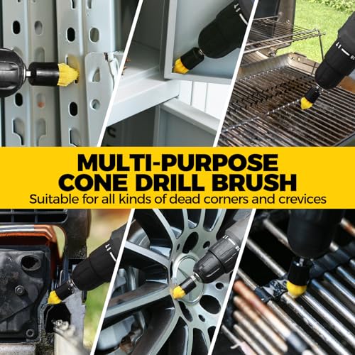 Holikme 6 Piece Drill Brush with Multi-Purpose & Grout Head,Crevice Cleaning Brush，3/4”W Drill Brush Attachment Set, Detailing Brushes for Home/Kitchen/Bathroom/Grout/Tile/Shower/Tub - Image 5