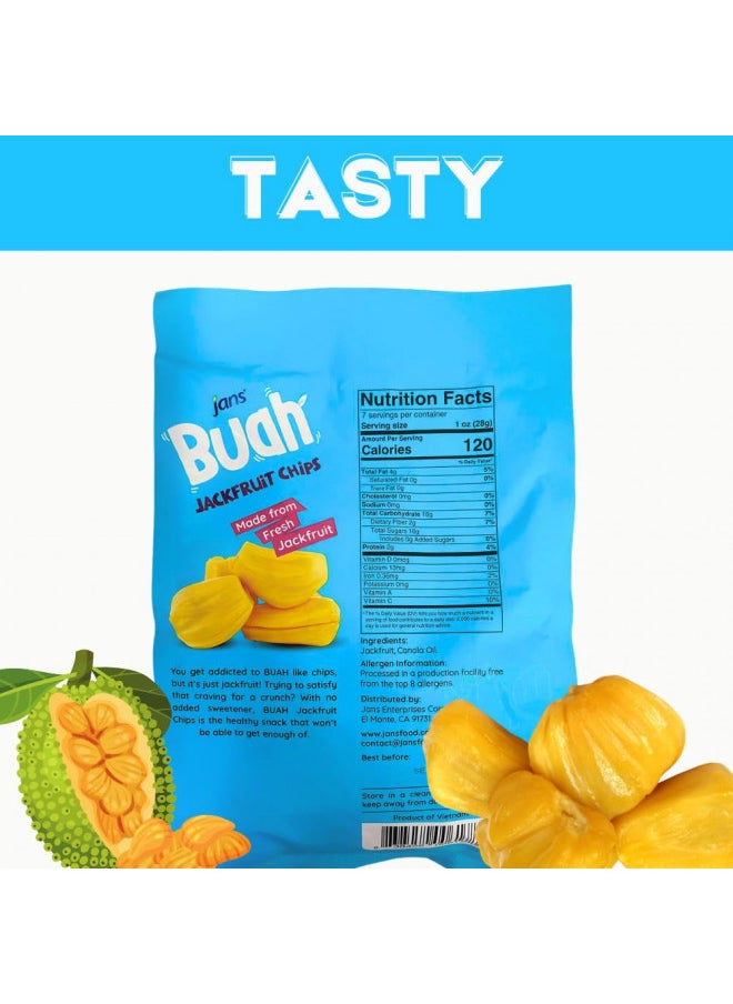 Jans Jans Buah Dried Jackfruit Bites, Dried Fruit Snack Made From Real Fruit, Gluten Free, Sweet and Crunchy, ready to consume, 7.05 oz per pack (Pack of 1)  - Image 4