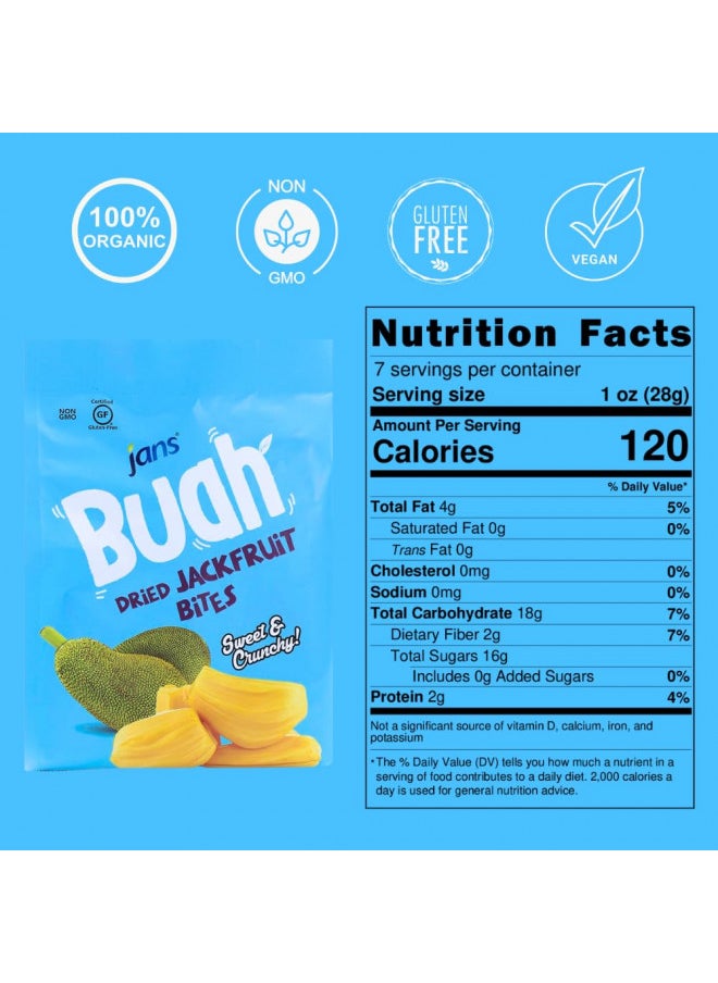 Jans Jans Buah Dried Jackfruit Bites, Dried Fruit Snack Made From Real Fruit, Gluten Free, Sweet and Crunchy, ready to consume, 7.05 oz per pack (Pack of 1)  - Image 3