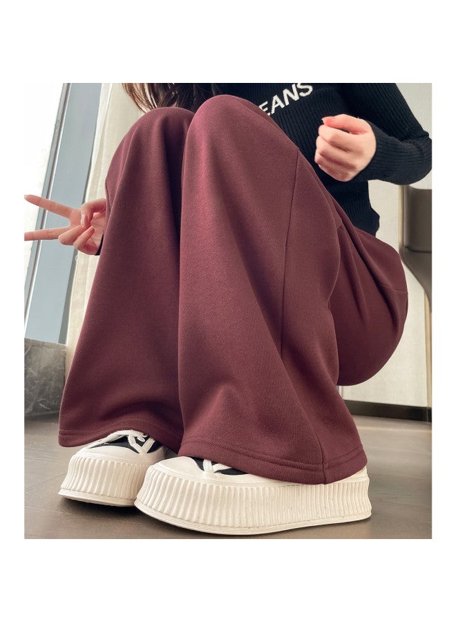 TonLion American Simple Women'S Pants Winter Bestseller Elastic Waist Casual High Waist Loose Straight Leg Pants Trendy - Image 5