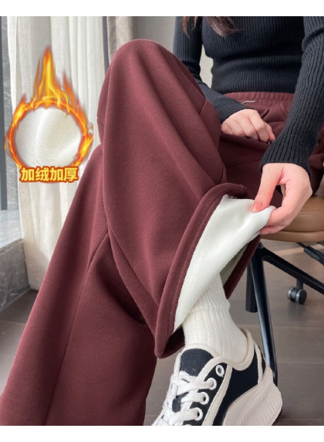 TonLion American Simple Women'S Pants Winter Bestseller Elastic Waist Casual High Waist Loose Straight Leg Pants Trendy - Image 1