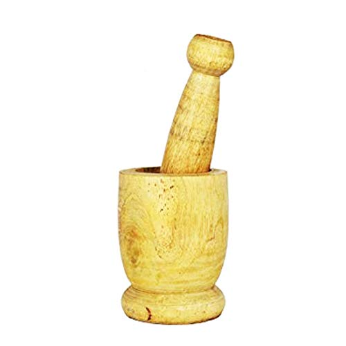 Rolimoli Wooden Okhali and musar spice masher brown color (Brown,Big Size - 9 x 9 x 12 cm) - Image 1