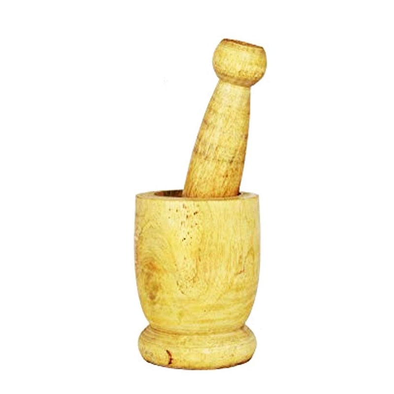 Rolimoli Wooden Okhali and musar spice masher brown color (Brown,Big Size - 9 x 9 x 12 cm) - Image 4