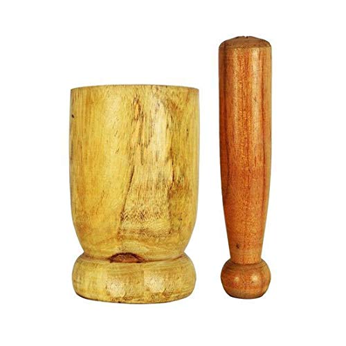 Rolimoli Wooden Okhali and musar spice masher brown color (Brown,Big Size - 9 x 9 x 12 cm) - Image 2