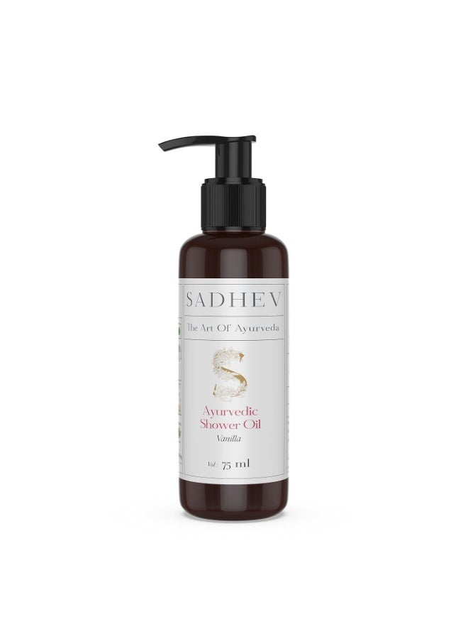 Sadhev Ayurvedic Shower Oil With Goodness Of Vanilla For Hydration And Moistrization 75ml - Image 4