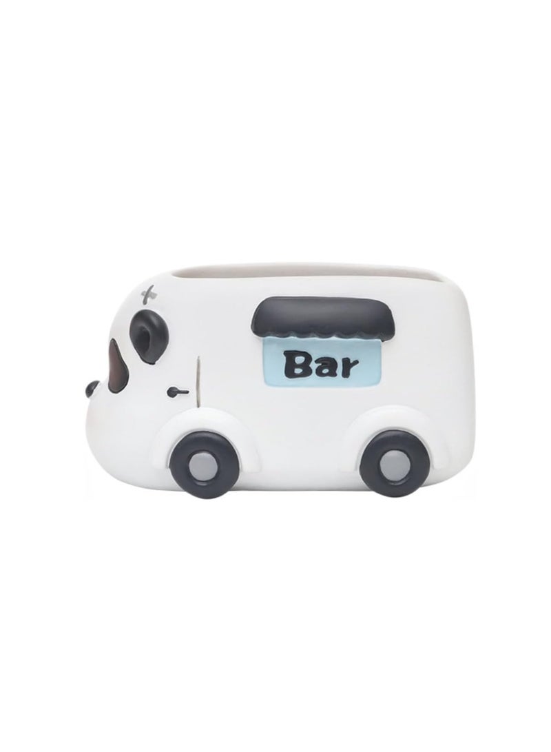 Generic Resin Succulent Plant Pot, Camper Car Succulent Plant Pot/Plant Pot/Flower Pot/Bonsai Pot for Herbs, Succulents, Cactus Pen Holder, Suitable for Micro Landscape Home Decoration (Bar Car)  - Image 1