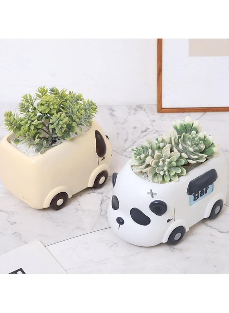 Generic Resin Succulent Plant Pot, Camper Car Succulent Plant Pot/Plant Pot/Flower Pot/Bonsai Pot for Herbs, Succulents, Cactus Pen Holder, Suitable for Micro Landscape Home Decoration (Bar Car)  - Image 5