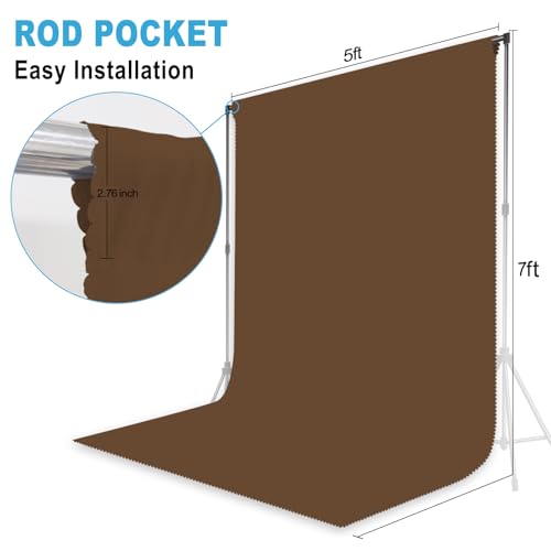 LYLYCTY Dark Brown Backdrop for Photoshoot, Professional Photo Backdrop Background Curtain for Product Photography, Portraits, Wedding, Party, Live Streaming Video Recording 5X7 FT (Background Only) - Image 2