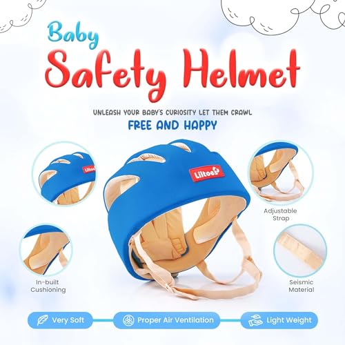 Liltoes Baby Safety Products Combo | LILTOES Baby Head Protector + Edge Guard for Safety of Kids 6M to 3 Years | Baby Safety Helmet with Corner Guard Protection (Royal Blue+Corner) - Image 4