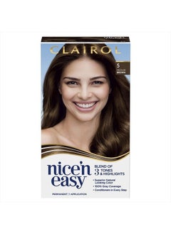 CLAIROL Nice'n Easy Permanent Hair Dye, 5 Medium Brown Hair Color, Pack of 1  - Image 1