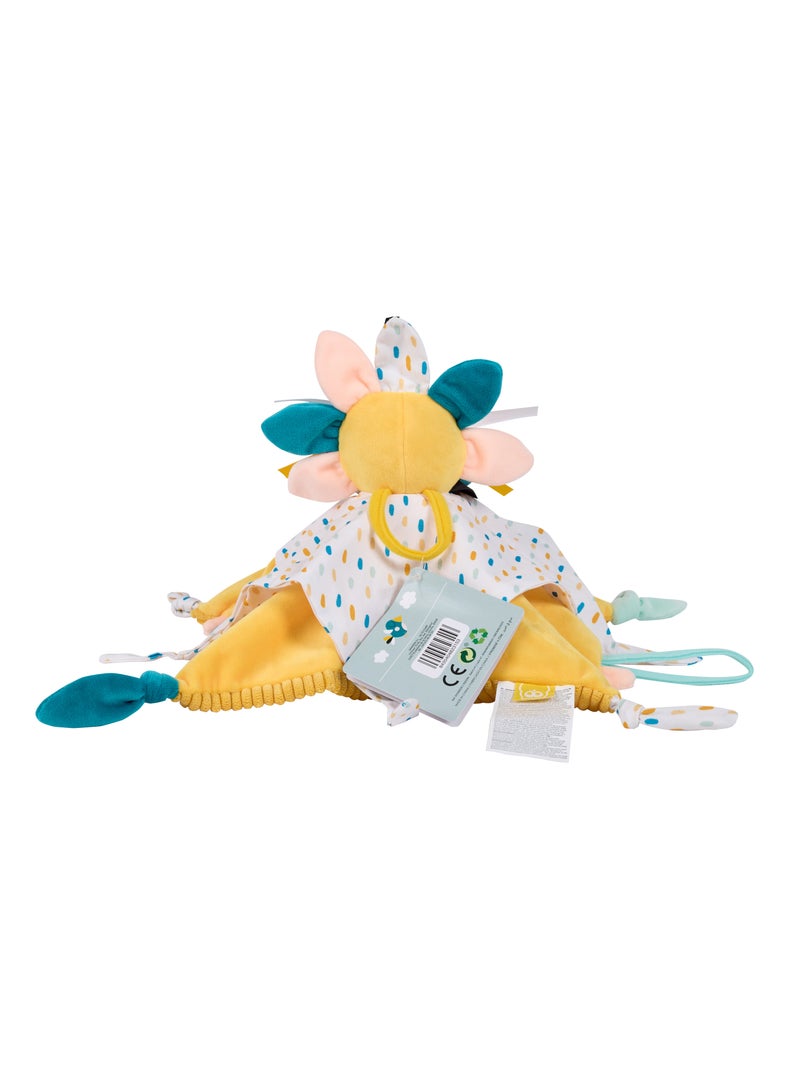 EUREKA KIDS Eurekakids Cucu Doudou Baby Comforter Cuddle Cloth | Baby's Security Blanket | Sensory Develompent, Touch Development and Visual Stimulation | With Pacifier Clip | Lion | For 0M - Image 5