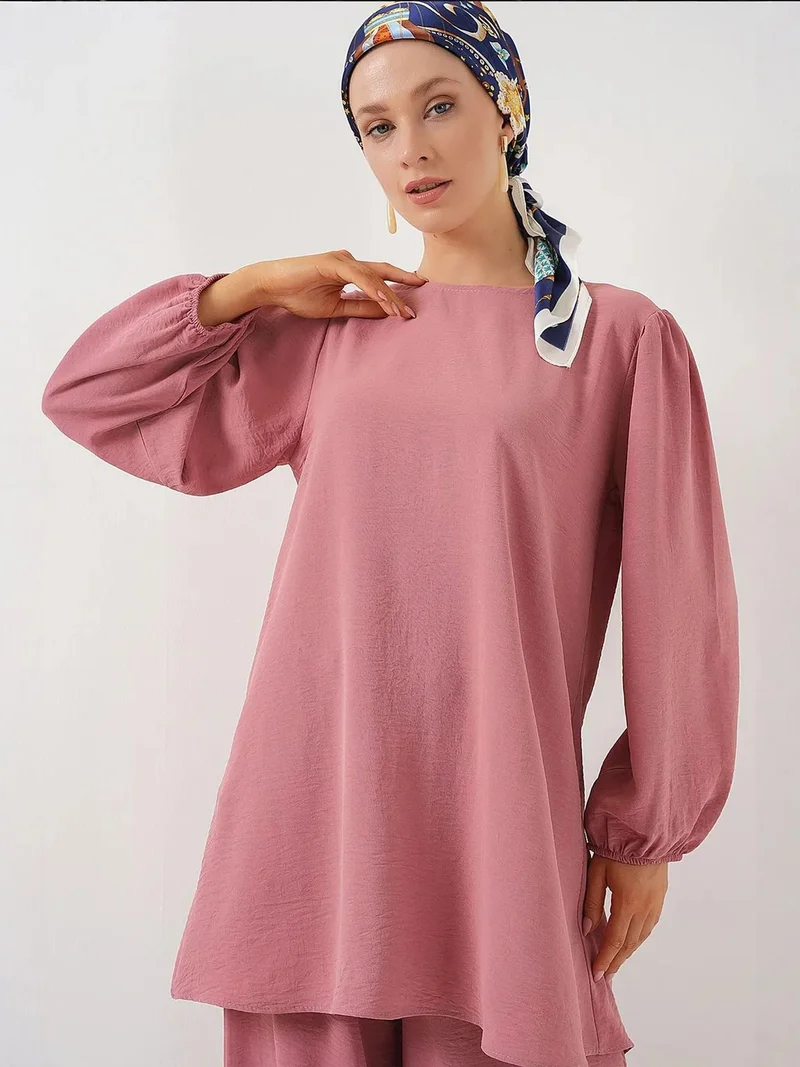 BIG DART BDART Textured Long Sleeve Crew Neck Two-Piece Coord Set
